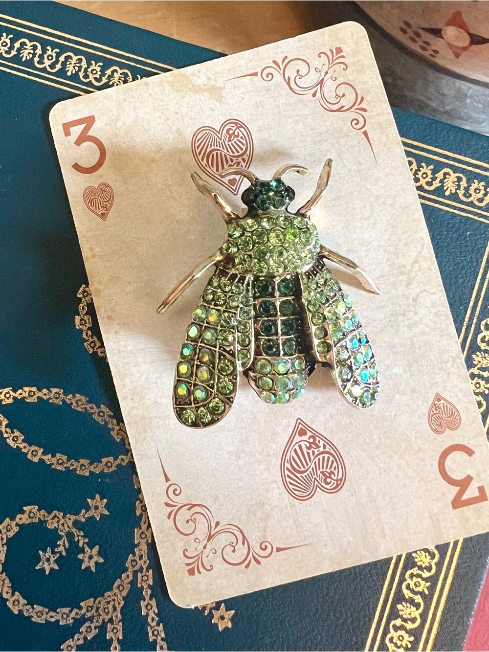 New! Aratta Arleth Bug Pin Rhinestone Beautiful Insect Brooch Pin